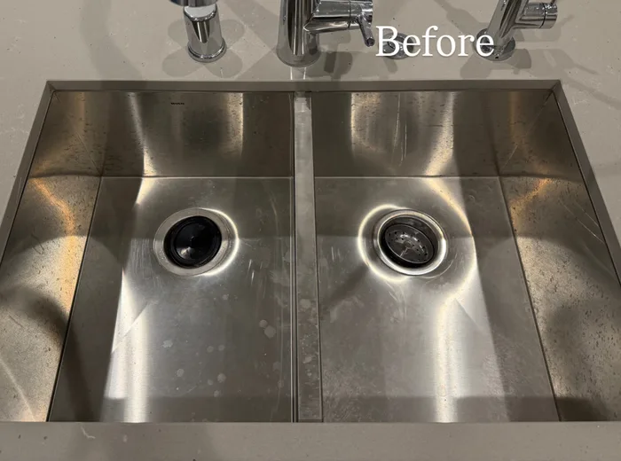 Kitchen sink before cleaning